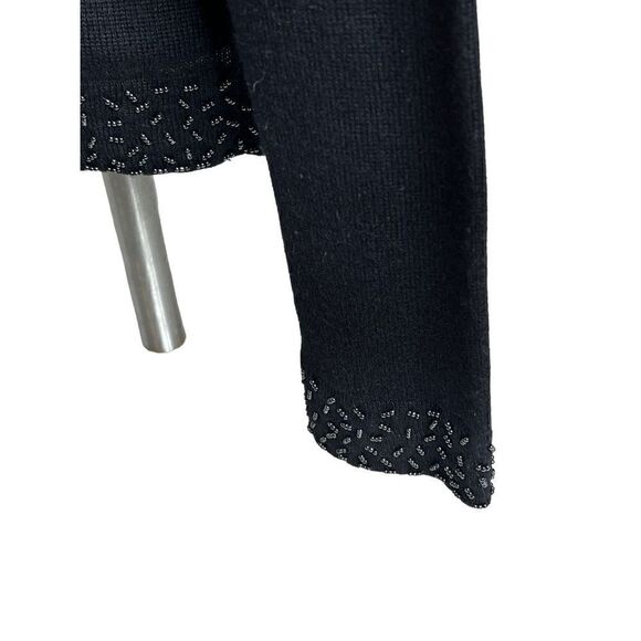 Talbots black beaded silk and cashmere blend snap up cardigan size petite - Picture 9 of 12